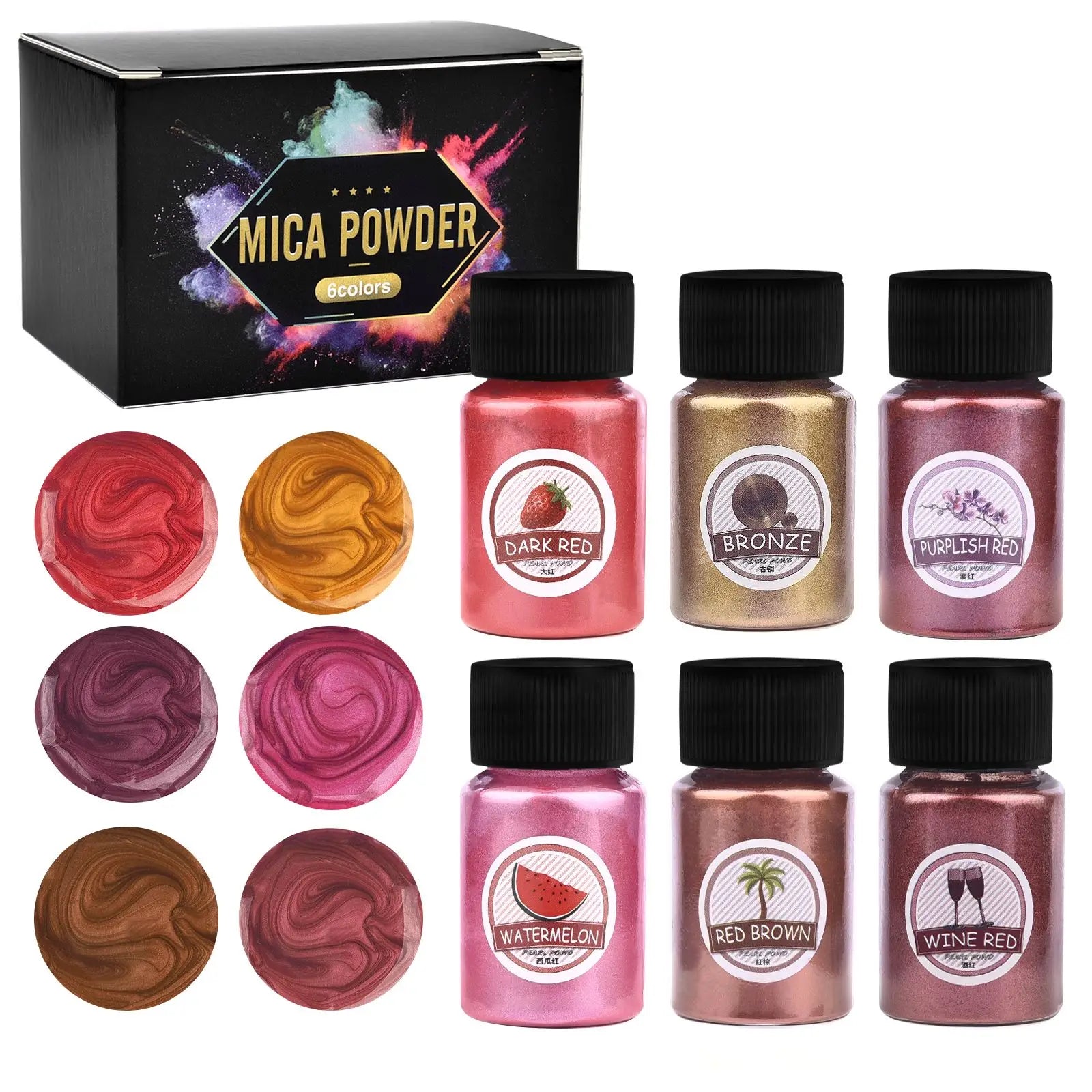Pigments nacrés pour résine époxy – Set de 6 flacons 20ml - Mains Créatrices
