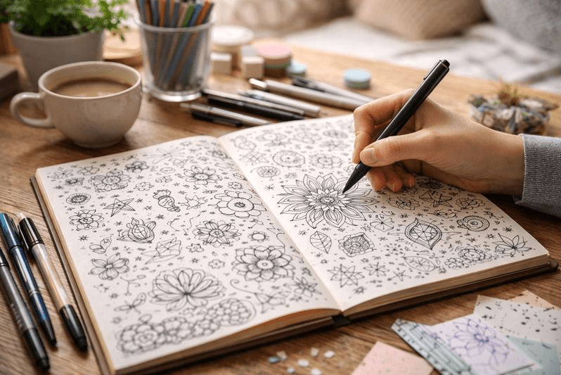 Le doodling créatif : 7 raisons puissantes d’adopter cet art relaxant - Mains Créatrices