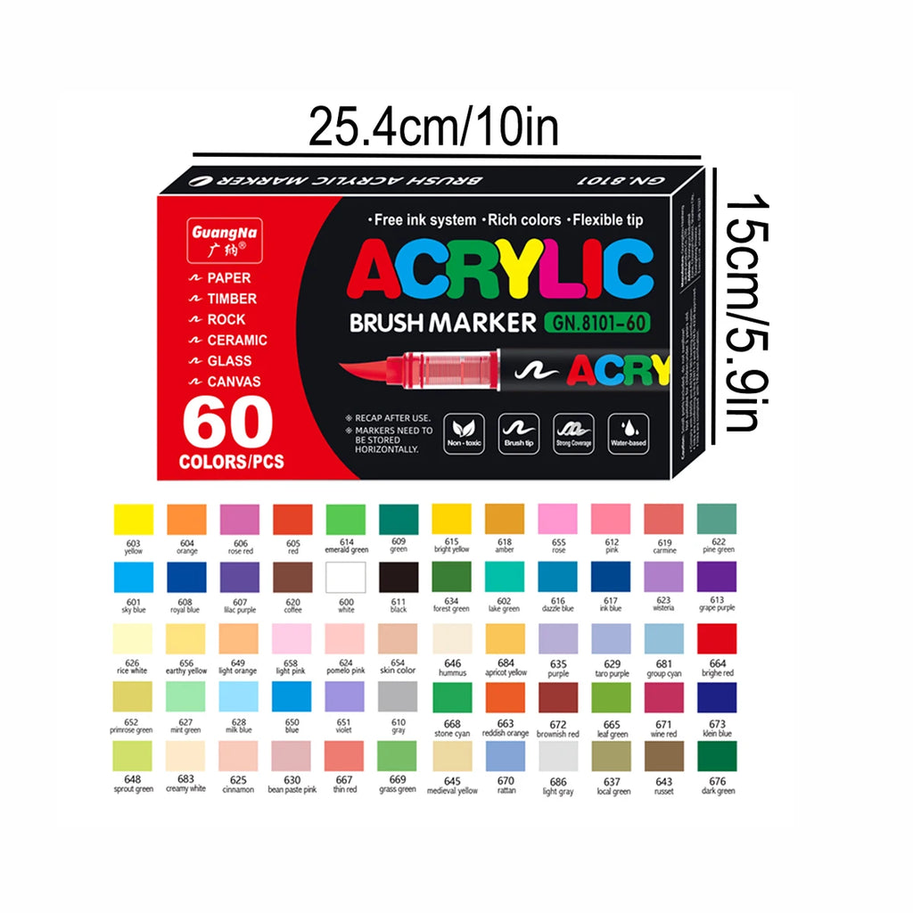 Marqueurs acryliques 12 à 360 couleurs