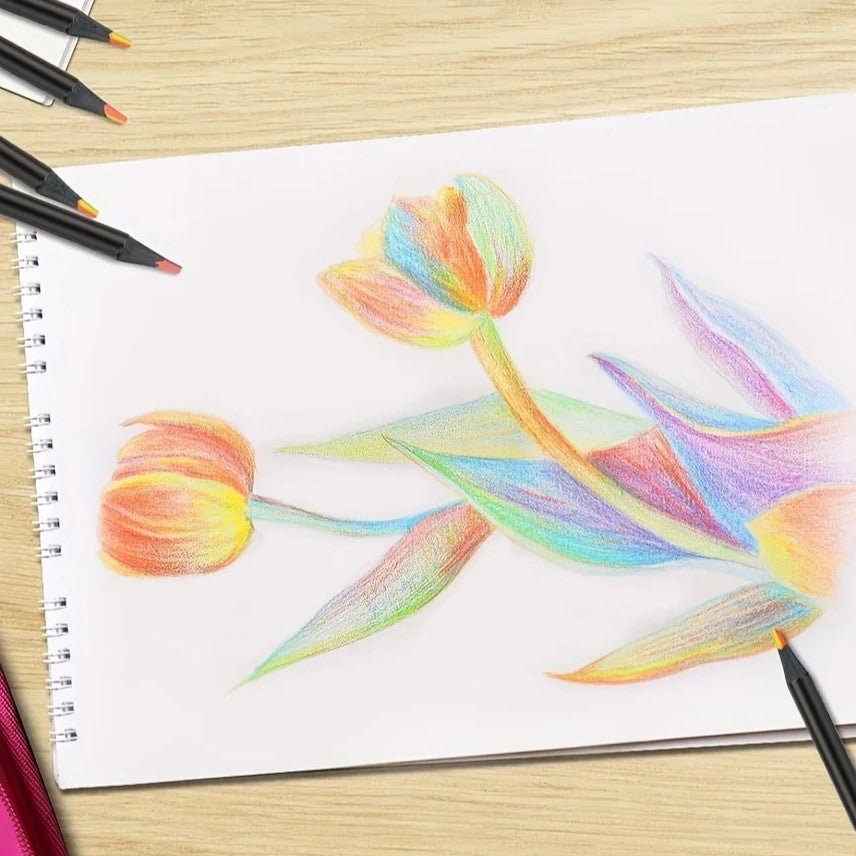 Crayons de couleur arc - en - ciel 7 teintes – Lot de 12 à 48 pièces - Mains Créatrices