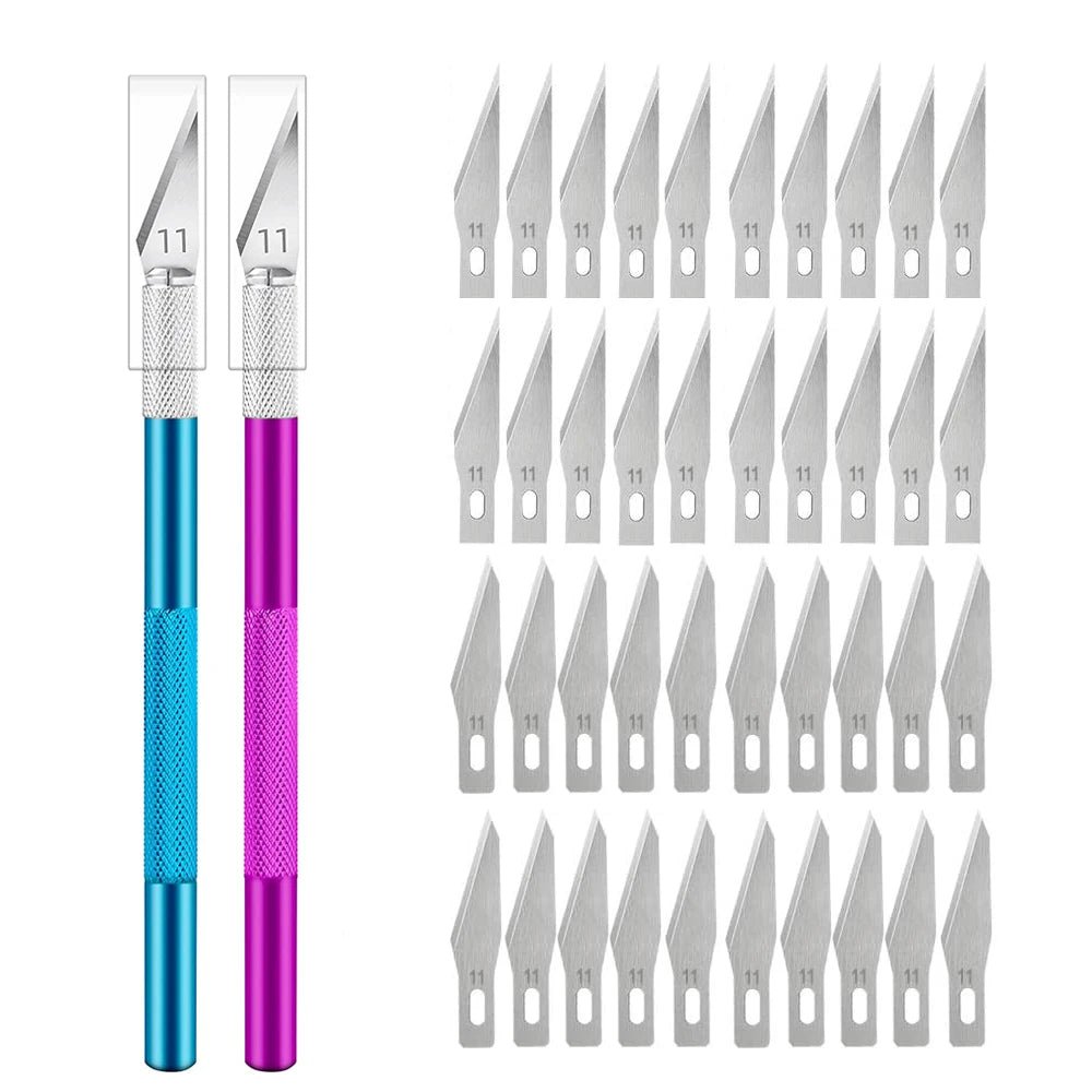 Cutter Métal Antidérapant avec Lames de Rechange – Kit de Précision - Mains Créatrices
