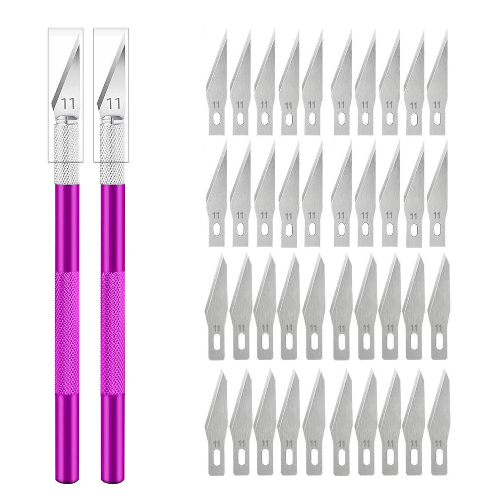 Cutter Métal Antidérapant avec Lames de Rechange – Kit de Précision - Mains Créatrices