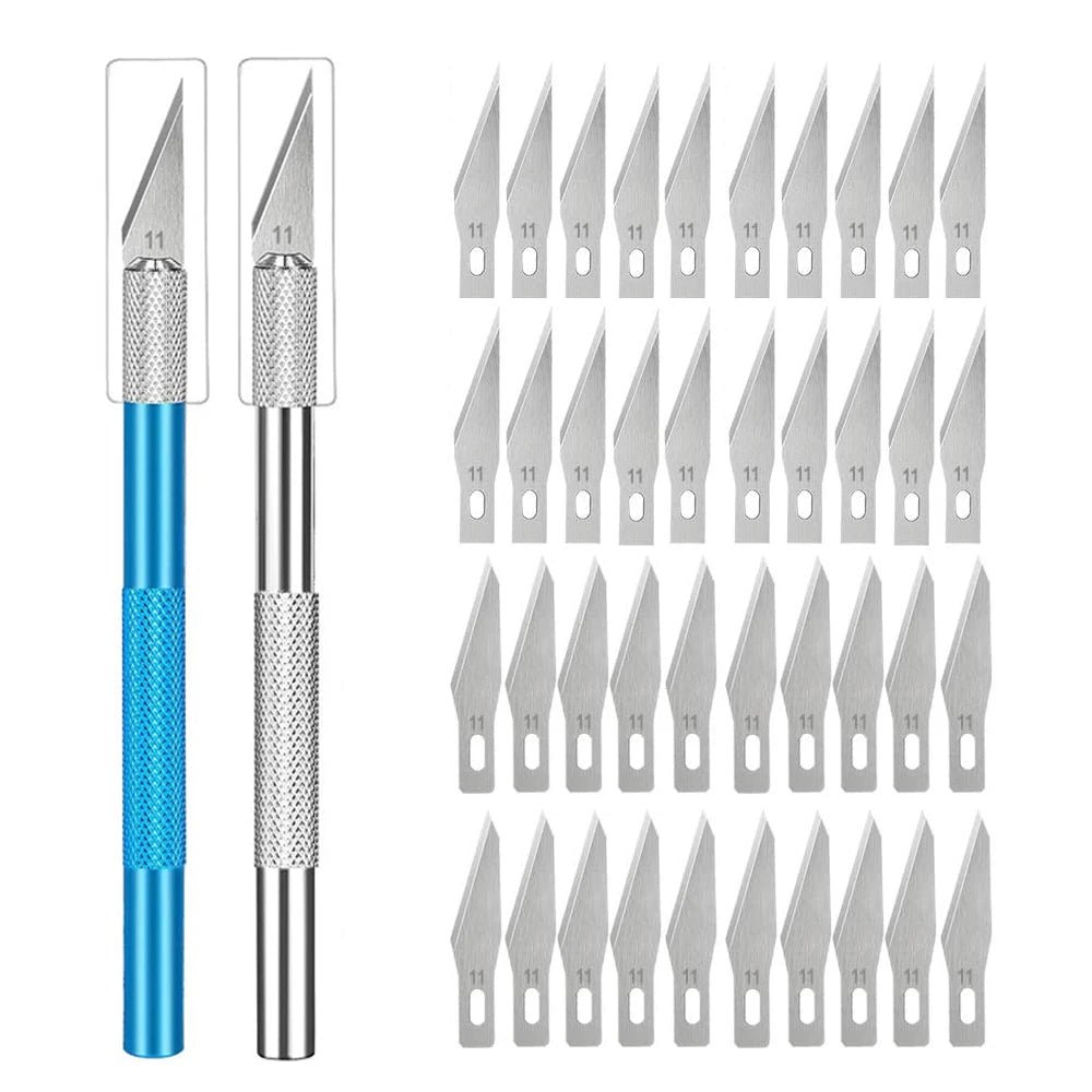 Cutter Métal Antidérapant avec Lames de Rechange – Kit de Précision - Mains Créatrices