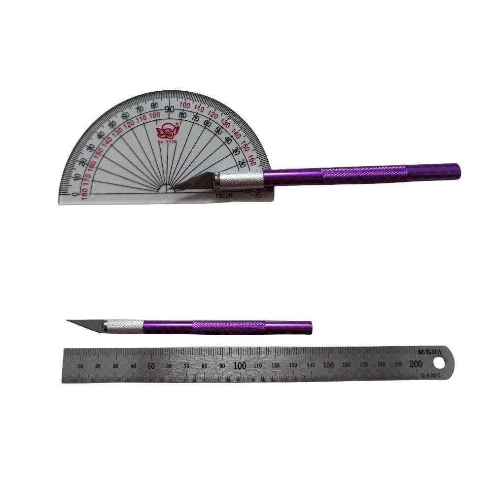 Cutter Métal Antidérapant avec Lames de Rechange – Kit de Précision - Mains Créatrices