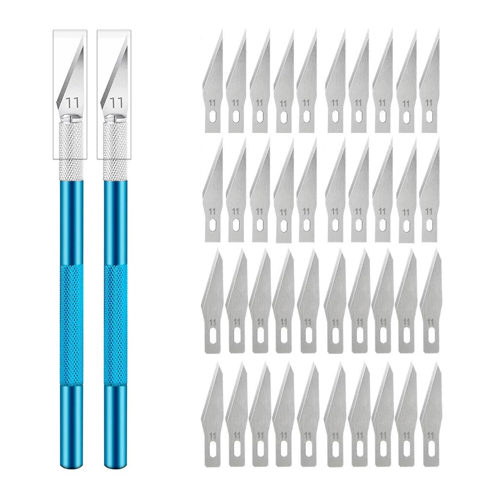 Cutter Métal Antidérapant avec Lames de Rechange – Kit de Précision - Mains Créatrices