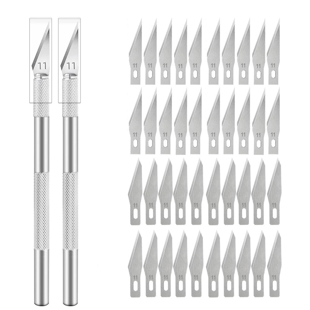 Cutter Métal Antidérapant avec Lames de Rechange – Kit de Précision - Mains Créatrices