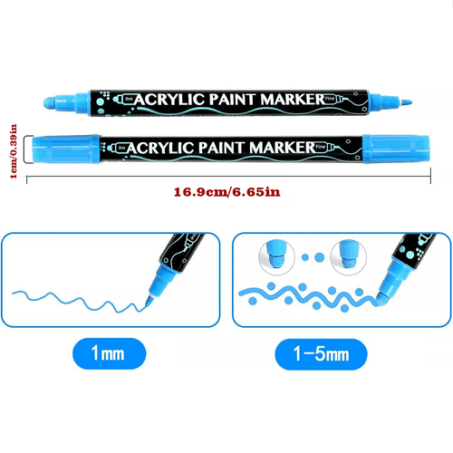 Feutres Peinture Acrylique Double Pointe – 12 à 48 Couleurs - Mains Créatrices