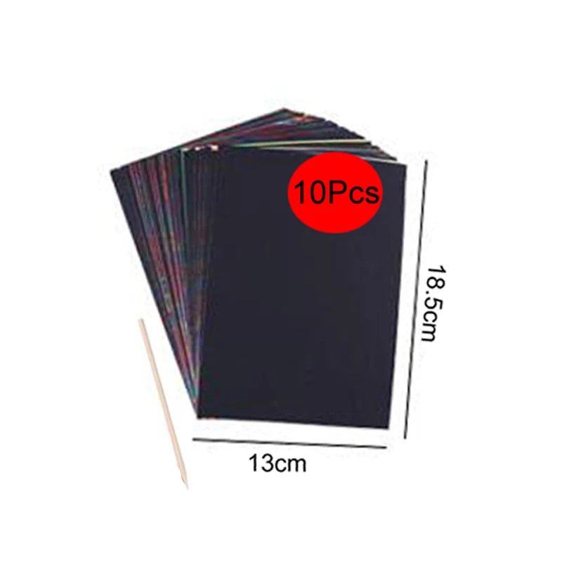 Kit dessin spirographe spirale magique – Papier arc - en - ciel à gratter (10 à 33 pcs) - Mains Créatrices
