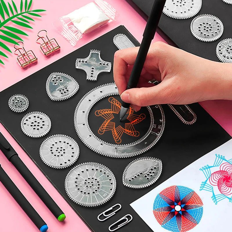 Kit dessin spirographe spirale magique – Papier arc - en - ciel à gratter (10 à 33 pcs) - Mains Créatrices