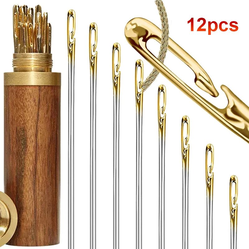 Lot de 12 - 24 aiguilles à coudre auto - enfilantes en inox - Mains Créatrices