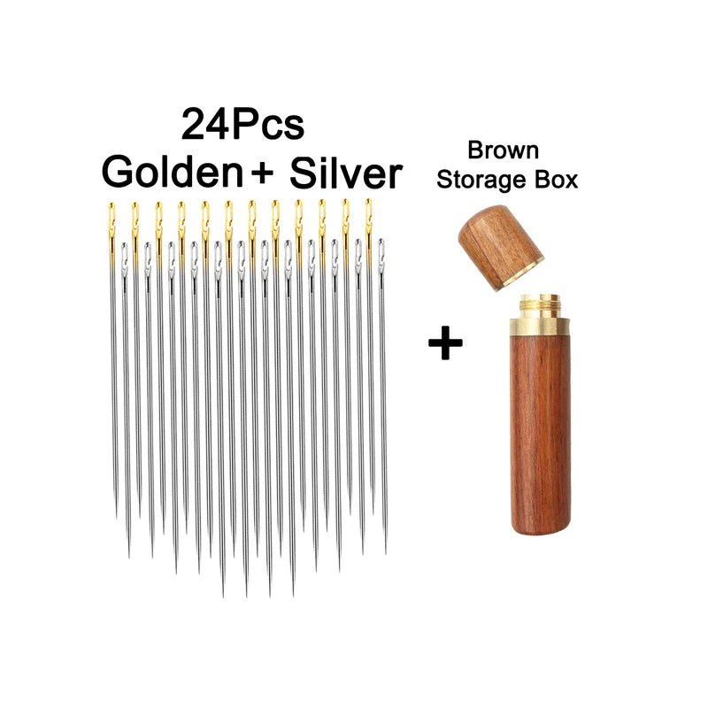 Lot de 12 - 24 aiguilles à coudre auto - enfilantes en inox - Mains Créatrices