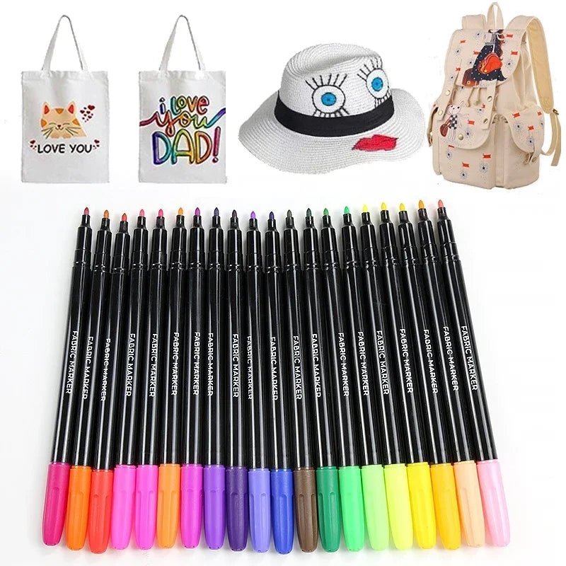 Lot de 12 feutres textile indélébiles - Mains Créatrices