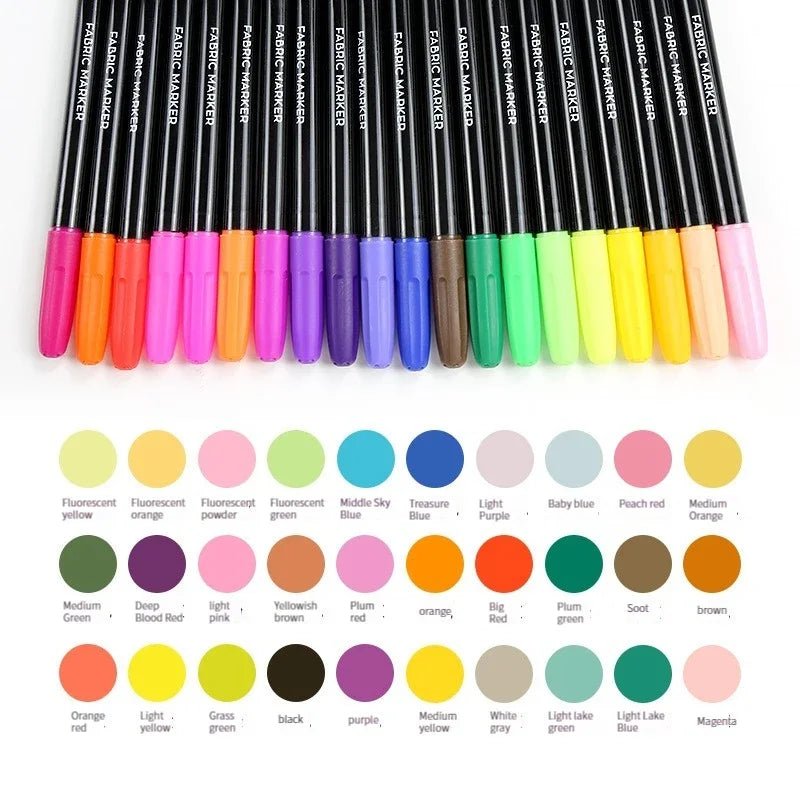 Lot de 12 feutres textile indélébiles - Mains Créatrices