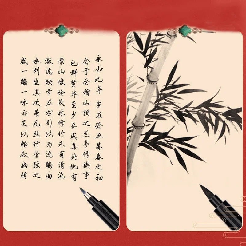 Lot de 3 stylos double pointe noirs pour calligraphie - Mains Créatrices