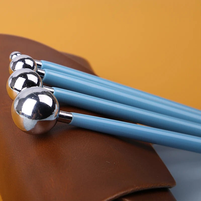Lot de 4 stylos embosseurs double tête à boule inox - Mains Créatrices