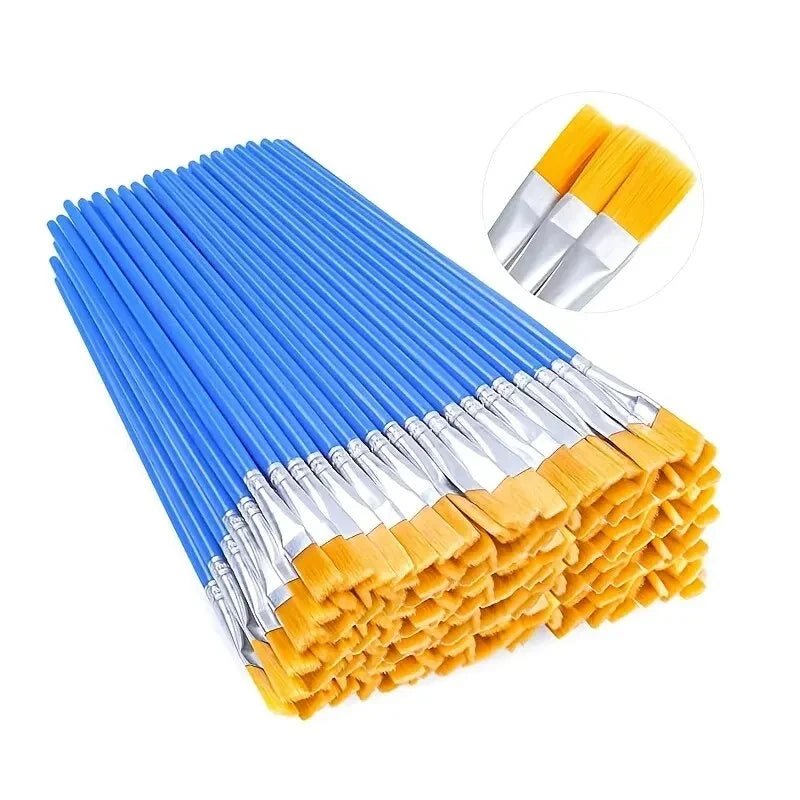 Lot de 50 pinceaux nylon pour peinture acrylique, aquarelle & huile - Mains Créatrices