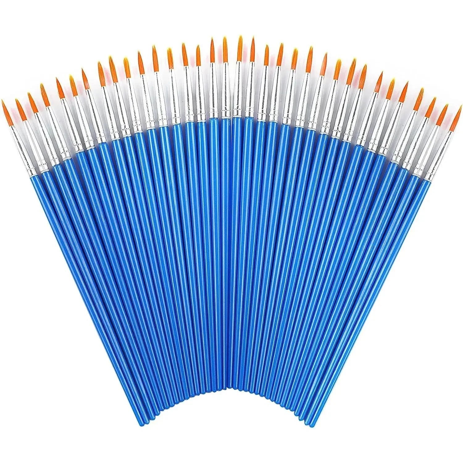 Lot de 50 pinceaux nylon pour peinture acrylique, aquarelle & huile - Mains Créatrices