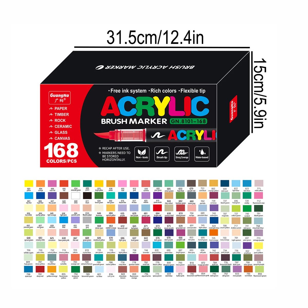 Lot de marqueurs acryliques 12 à 168 couleurs - Mains Créatrices