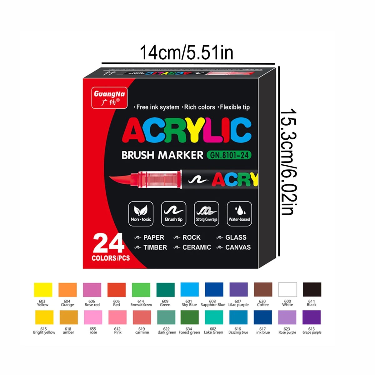 Lot de marqueurs acryliques 12 à 168 couleurs - Mains Créatrices