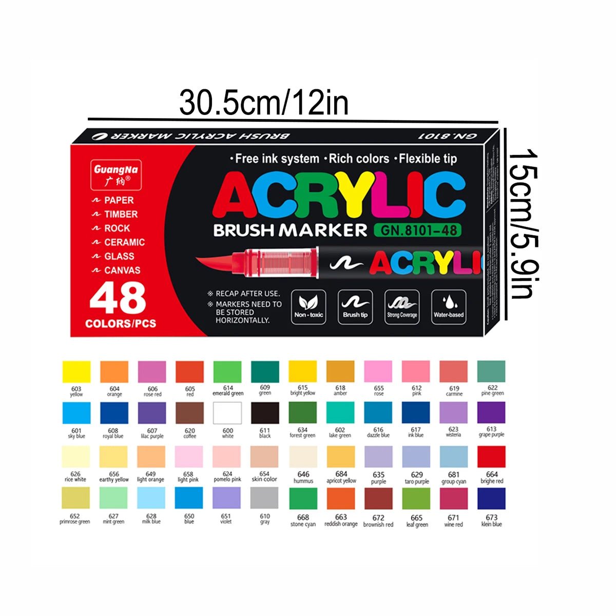 Lot de marqueurs acryliques 12 à 168 couleurs - Mains Créatrices