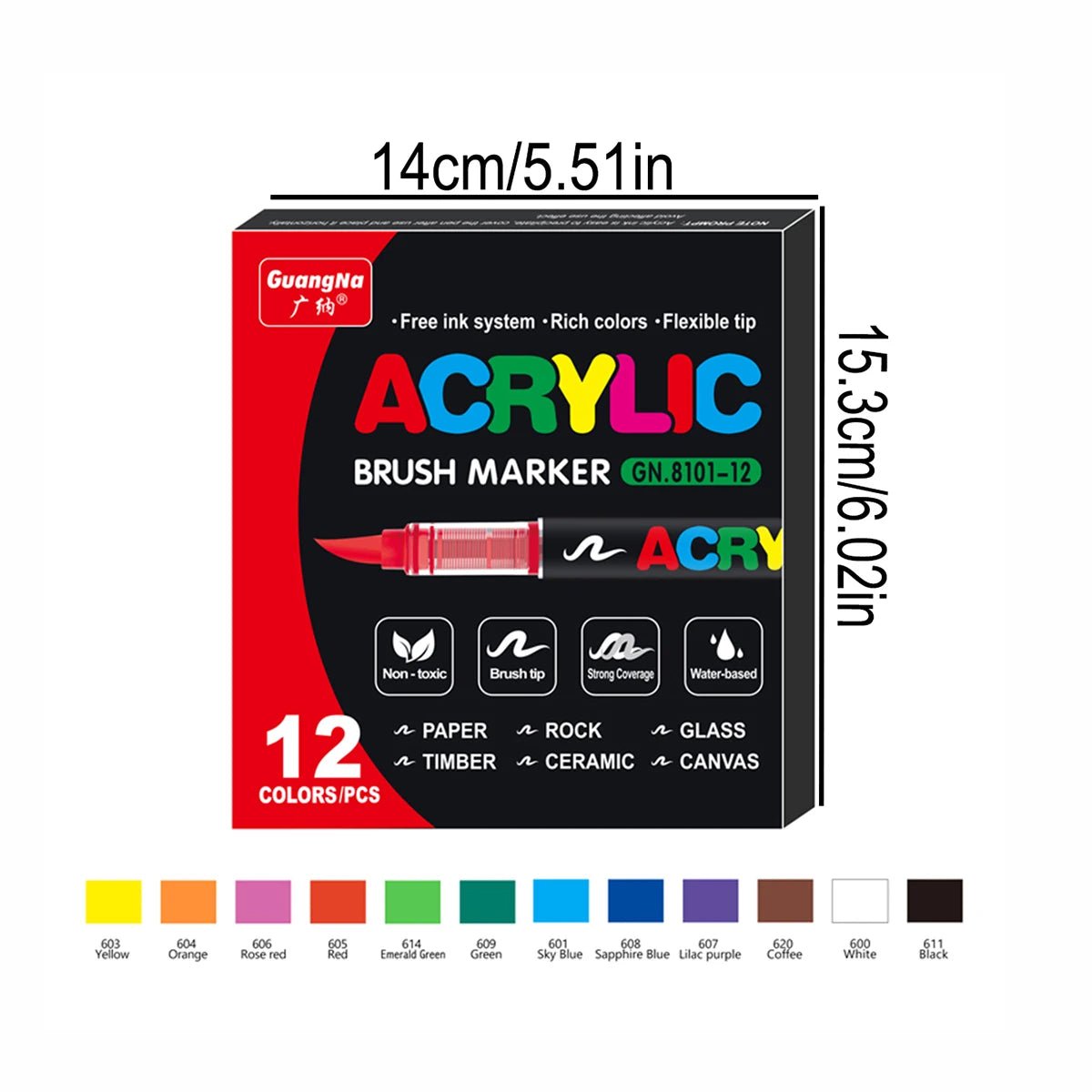 Lot de marqueurs acryliques 12 à 168 couleurs - Mains Créatrices