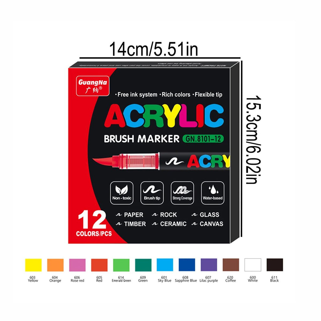Lot de marqueurs acryliques 12 à 168 couleurs - Mains Créatrices