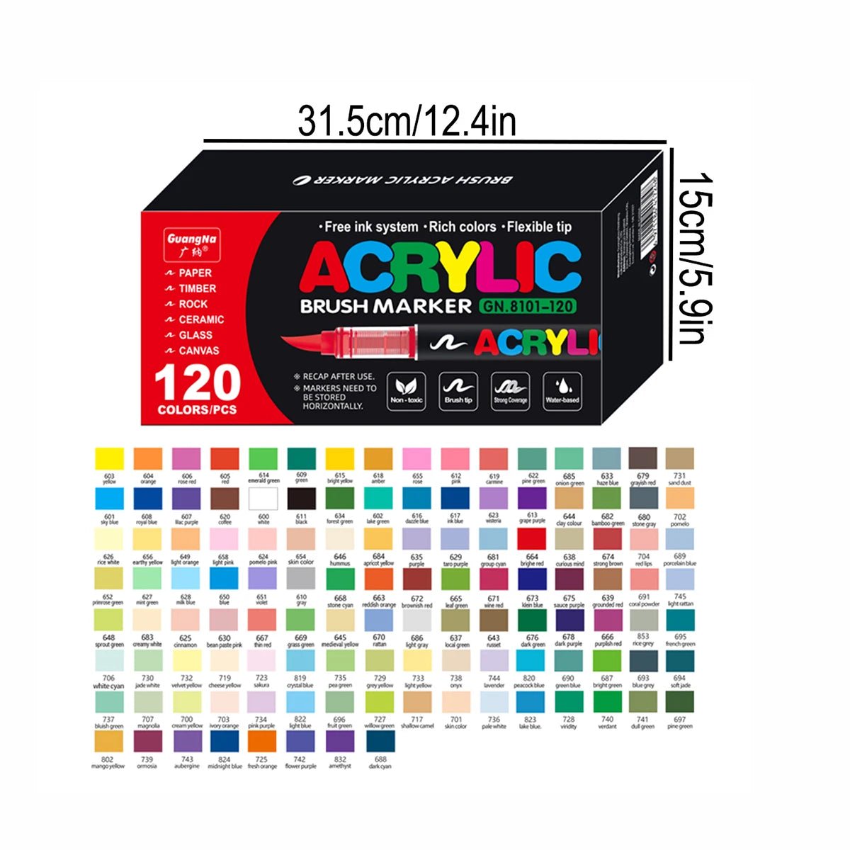 Lot de marqueurs acryliques 12 à 168 couleurs - Mains Créatrices