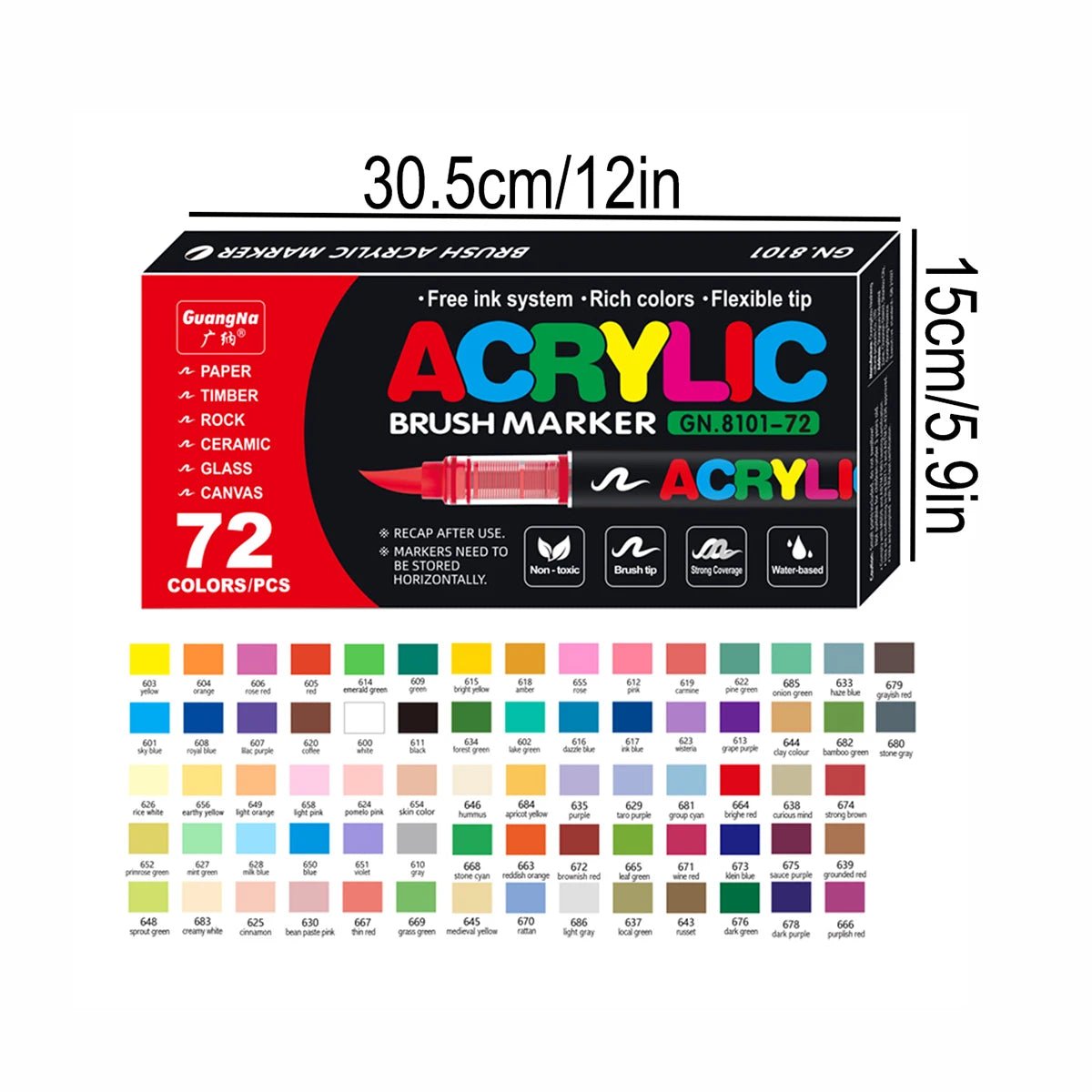 Lot de marqueurs acryliques 12 à 168 couleurs - Mains Créatrices