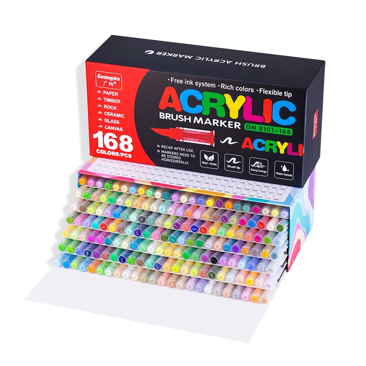 Lot de marqueurs acryliques 12 à 168 couleurs - Mains Créatrices