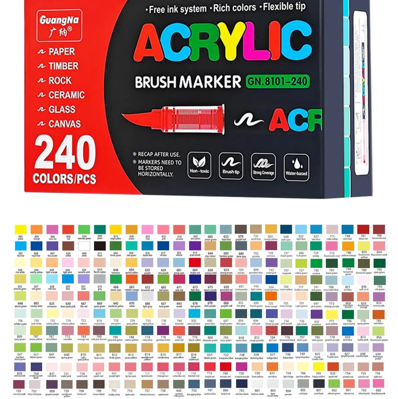 Marqueurs acryliques 240/288 couleurs - Mains Créatrices