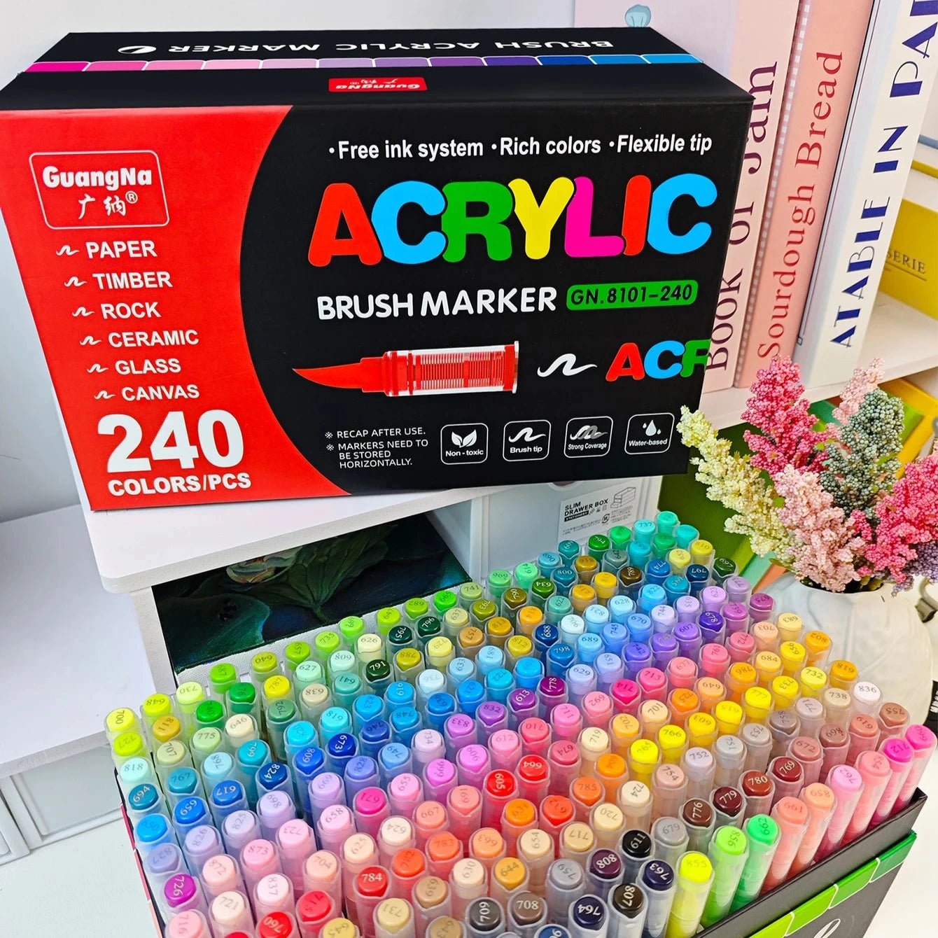 Marqueurs acryliques 240/288 couleurs - Mains Créatrices