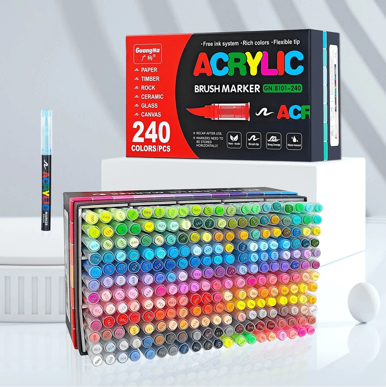 Marqueurs acryliques 240/288 couleurs - Mains Créatrices
