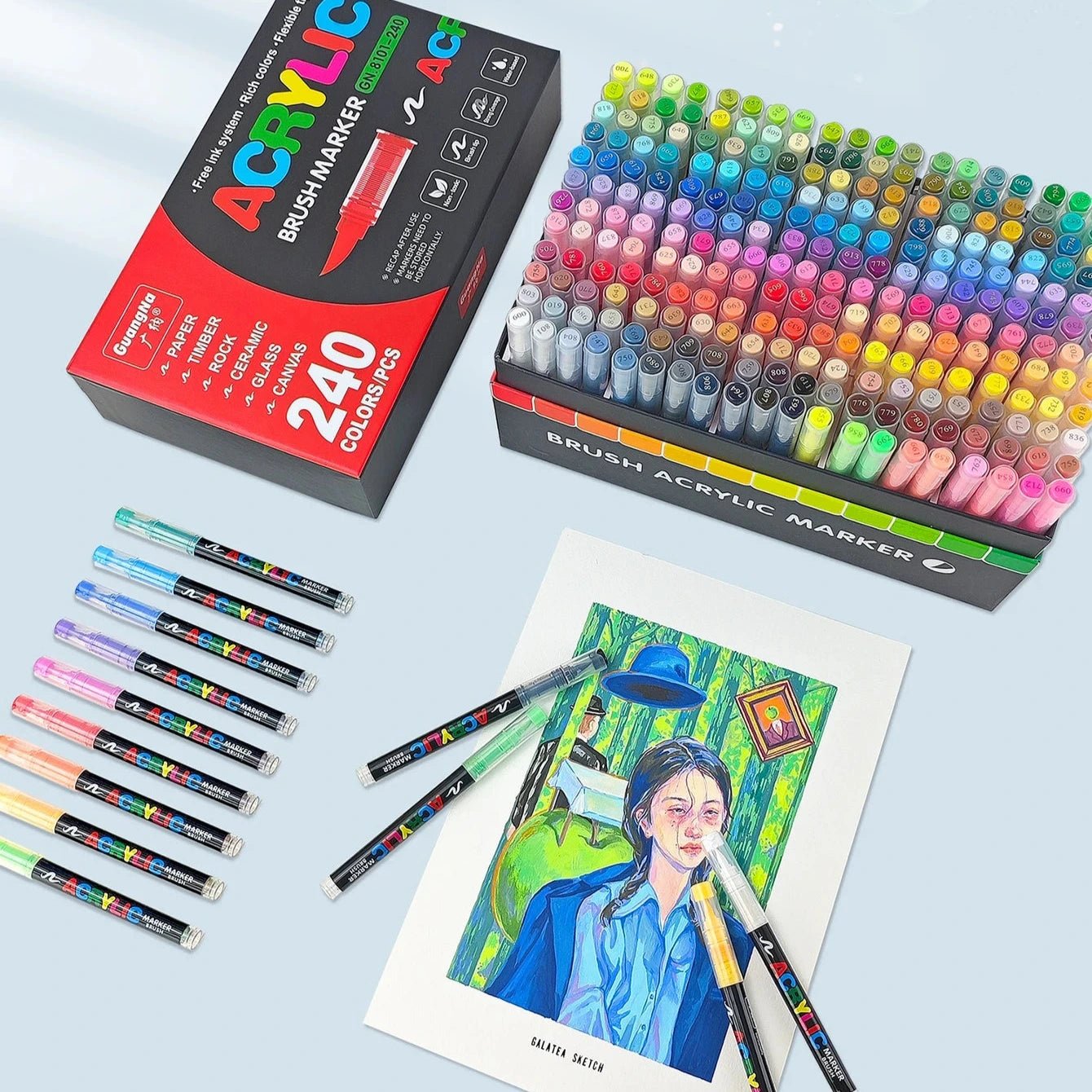 Marqueurs acryliques 240/288 couleurs - Mains Créatrices