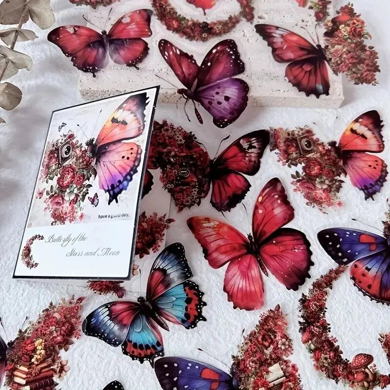 Pack 30 stickers décoratifs papillons et fleurs - Mains Créatrices