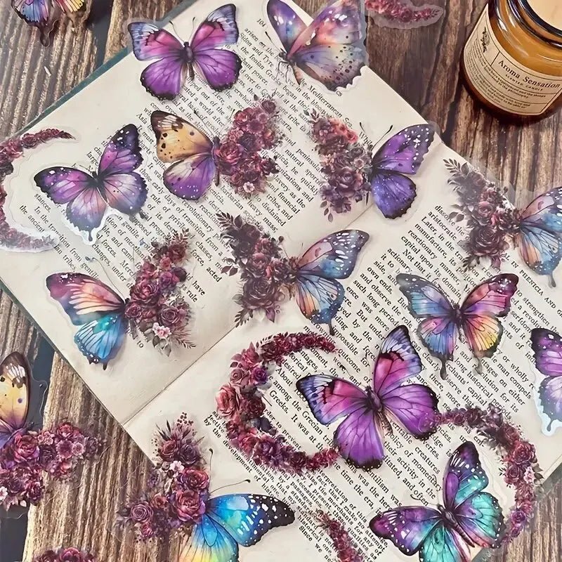 Pack 30 stickers décoratifs papillons et fleurs - Mains Créatrices