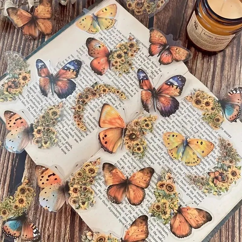 Pack 30 stickers décoratifs papillons et fleurs - Mains Créatrices