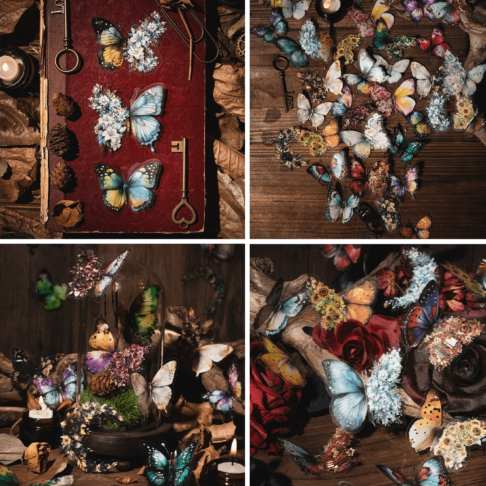 Pack 30 stickers décoratifs papillons et fleurs - Mains Créatrices