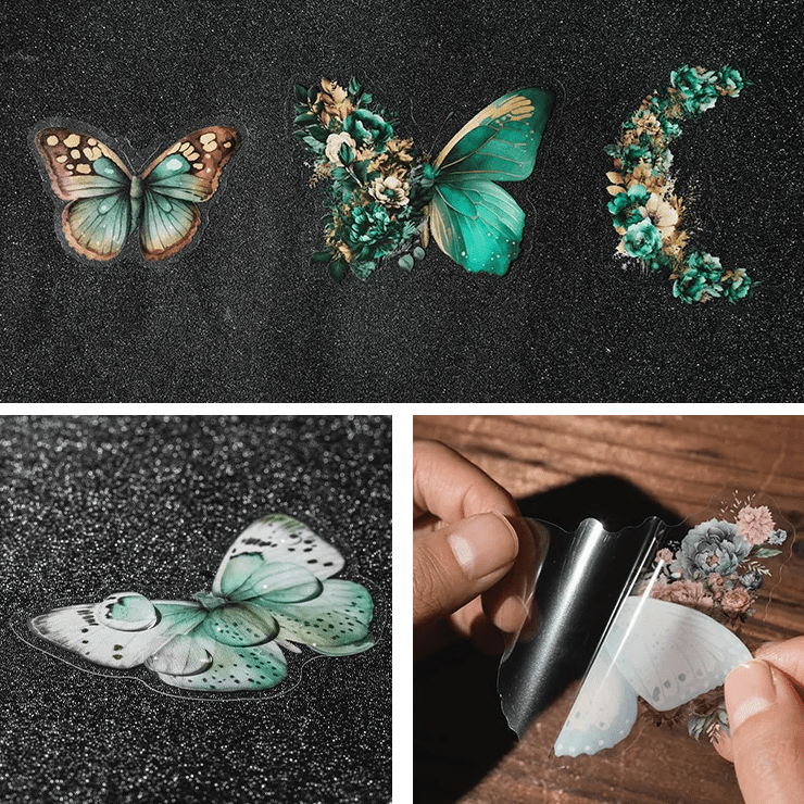 Pack 30 stickers décoratifs papillons et fleurs - Mains Créatrices