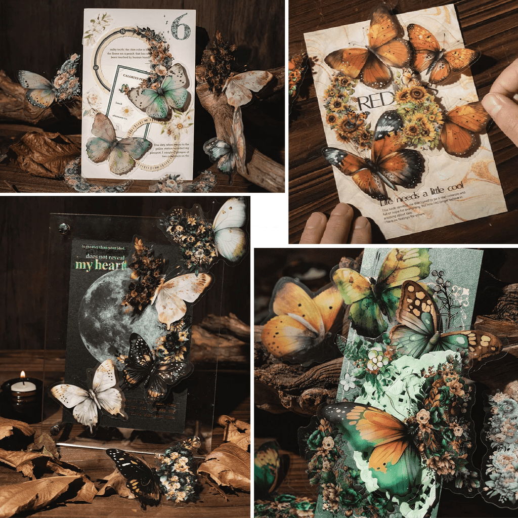 Pack 30 stickers décoratifs papillons et fleurs - Mains Créatrices