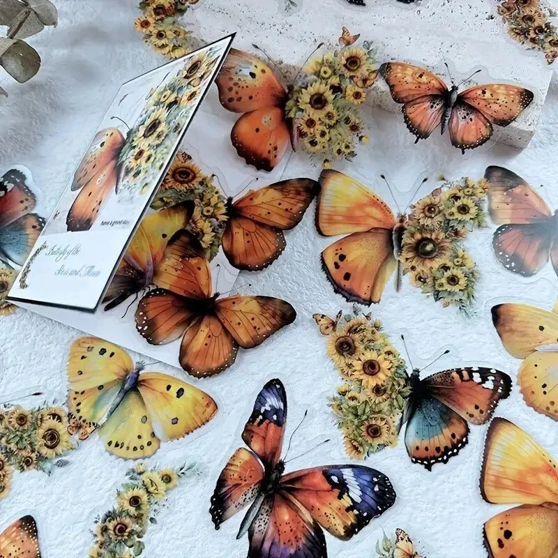 Pack 30 stickers décoratifs papillons et fleurs - Mains Créatrices