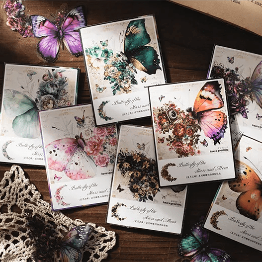 Pack 30 stickers décoratifs papillons et fleurs - Mains Créatrices