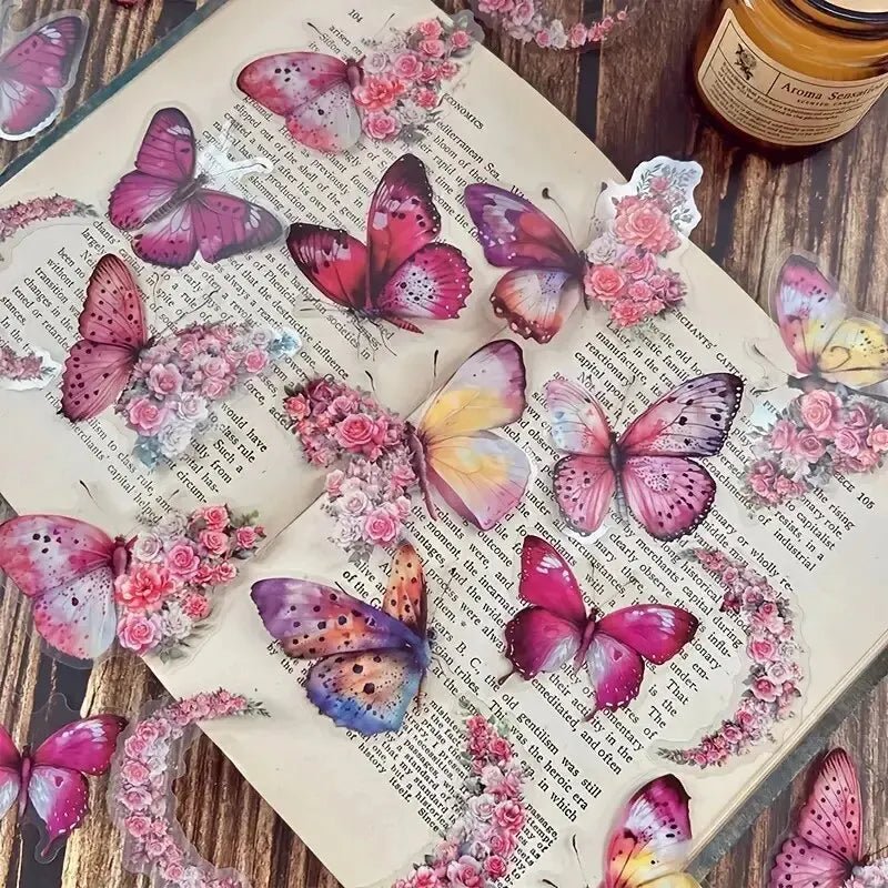 Pack 30 stickers décoratifs papillons et fleurs - Mains Créatrices