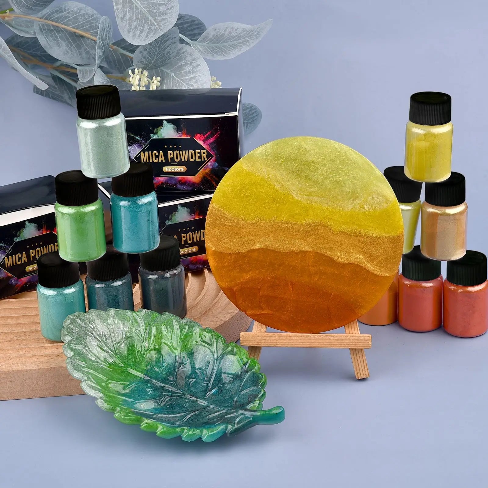 Pigments nacrés pour résine époxy – Set de 6 flacons 20ml - Mains Créatrices