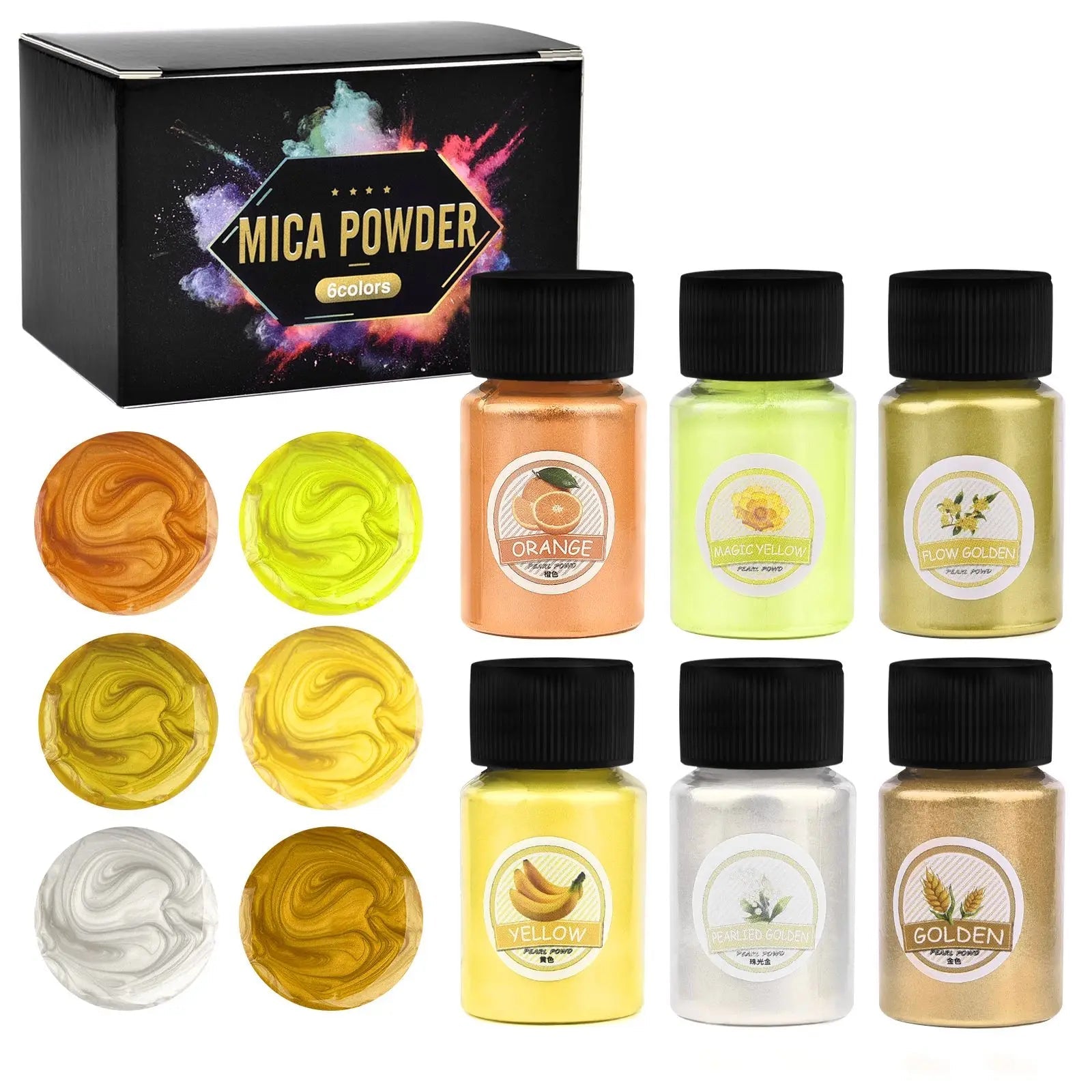 Pigments nacrés pour résine époxy – Set de 6 flacons 20ml - Mains Créatrices