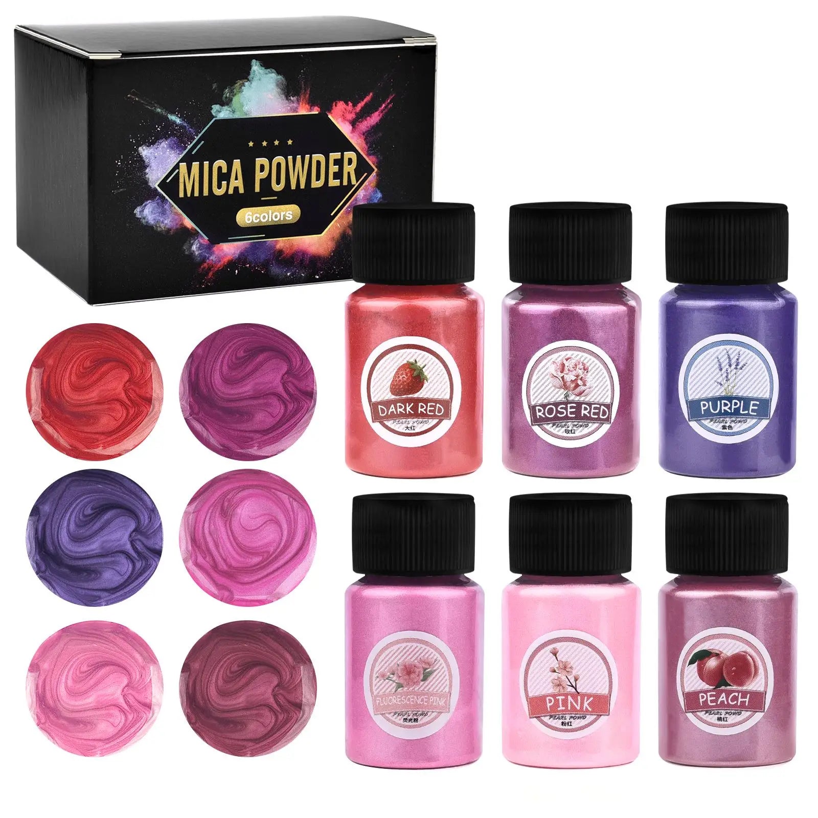 Pigments nacrés pour résine époxy – Set de 6 flacons 20ml - Mains Créatrices