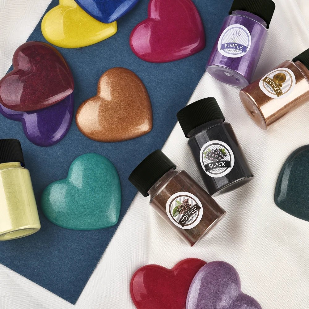 Pigments nacrés pour résine époxy – Set de 6 flacons 20ml - Mains Créatrices