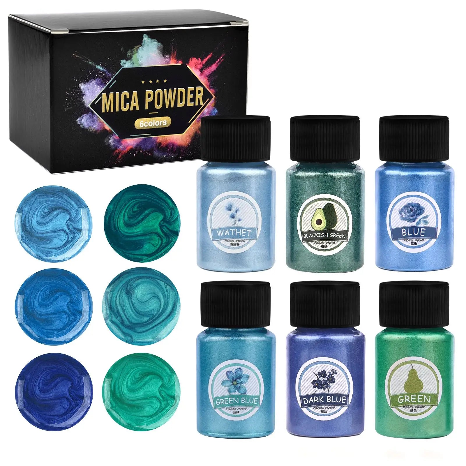 Pigments nacrés pour résine époxy – Set de 6 flacons 20ml - Mains Créatrices