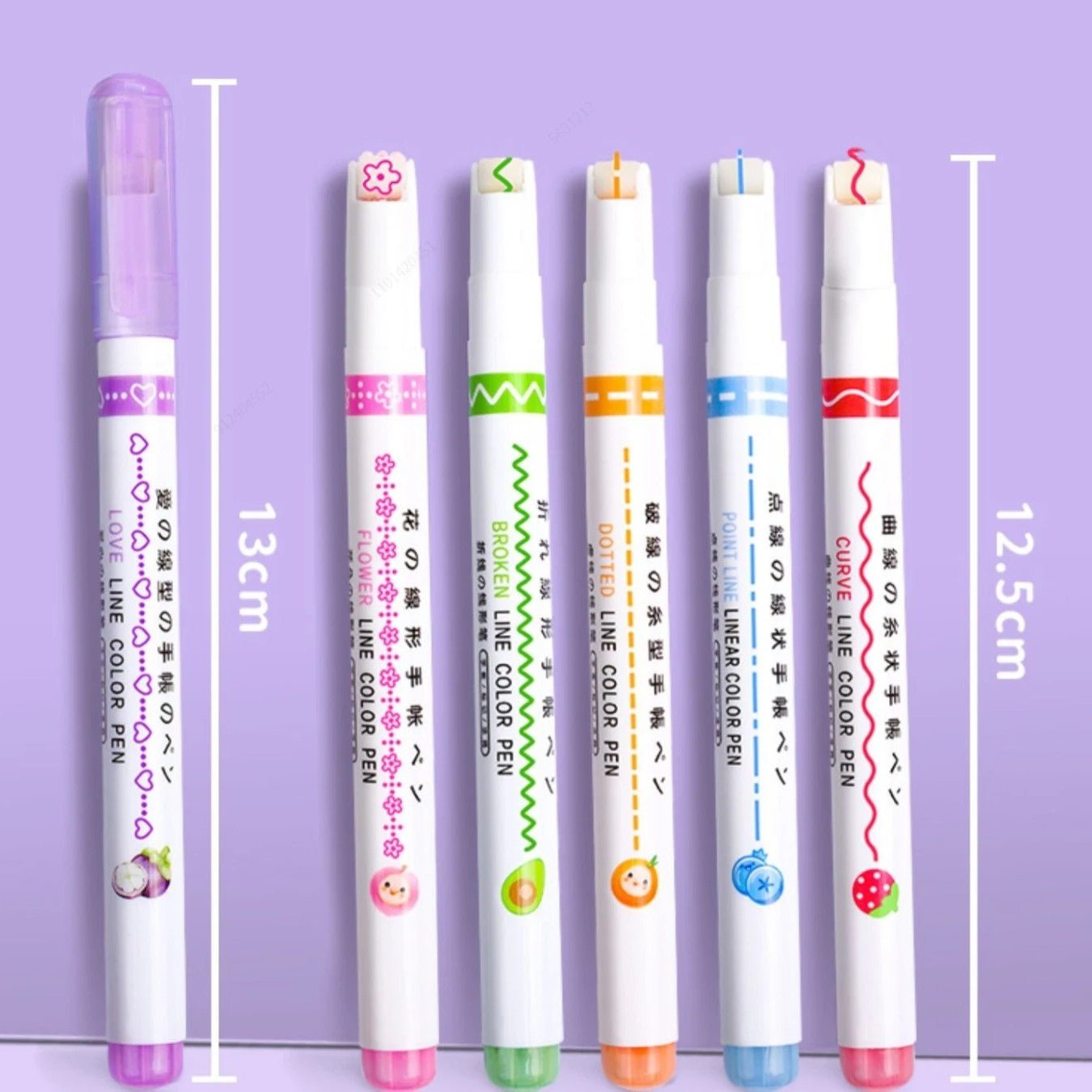 Set de 6 Surligneurs Roller à Motifs – Multicolores - Mains Créatrices